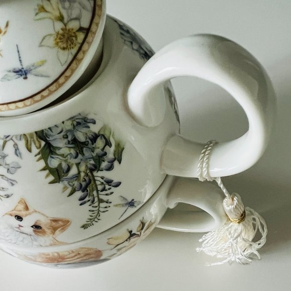 SUMMER RIVER 3 Piece Set "Tea for One" with Adorable Kitties NWT - Picture 7 of 8